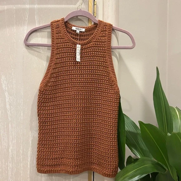 Madewell Crochet-Knit Crewneck Sweater Tank - Picture 3 of 5